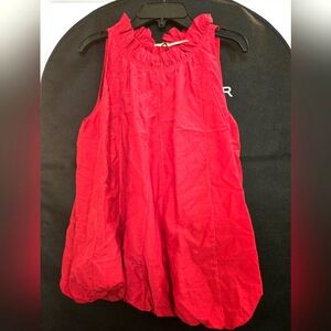 Max Studio Cutaway Bubble Hemmed Top, Size M, Poppy Red- THE IT COLOR